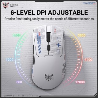 Onikuma DM01 Tri-Mode Vezeték Nélküli Gamer Egér - Fehér