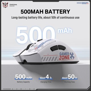 Onikuma DM01 Tri-Mode Vezeték Nélküli Gamer Egér - Fehér