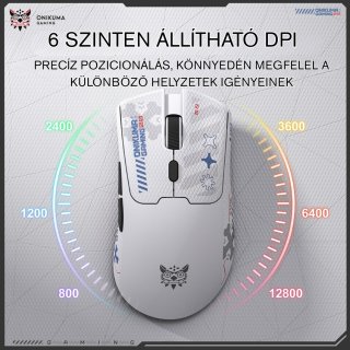 Onikuma DM01 Tri-Mode Vezeték Nélküli Gamer Egér - Fehér