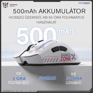 Onikuma DM01 Tri-Mode Vezeték Nélküli Gamer Egér - Fehér