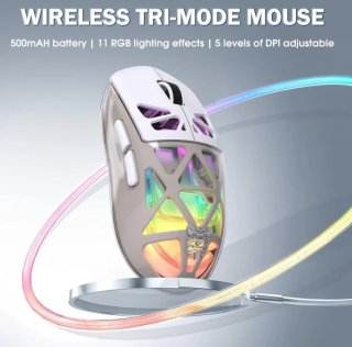 Onikuma CW930 Tri-Mode Vezeték Nélküli Gamer Egér - Fehér