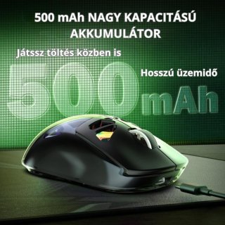 Onikuma CW930 Tri-Mode Vezeték Nélküli Gamer Egér - Fekete