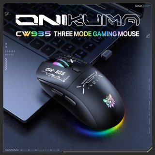 Onikuma CW935 Tri-Mode Vezeték Nélküli Gamer Egér - Fekete