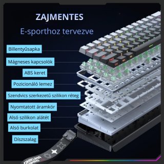 Onikuma G69 Magnetic Switch Gamer Billentyűzet - Fekete