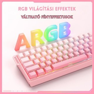 Onikuma G69 Magnetic Switch Gamer Billentyűzet - Pink