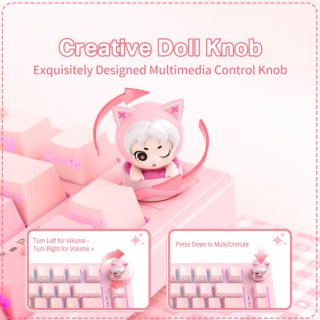 Onikuma MT707 Tri-Mode Vezeték Nélküli Mechanikus Gamer Billentyűzet - Pink