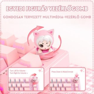 Onikuma MT707 Tri-Mode Vezeték Nélküli Mechanikus Gamer Billentyűzet - Pink