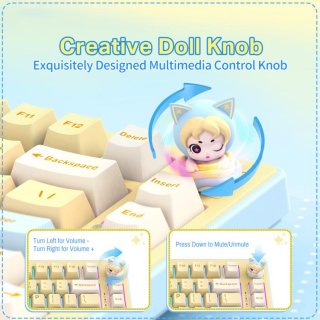 Onikuma MT707 Tri-Mode Vezeték Nélküli Mechanikus Gamer Billentyűzet - Sárga