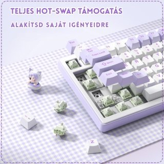 Onikuma MT707 Tri-Mode Vezeték Nélküli Mechanikus Gamer Billentyűzet - Lila