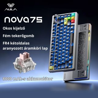 AULA NOVA 75 Vezeték Nélküli Mechanikus Gamer Billentyűzet