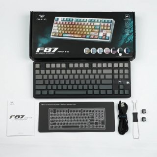 AULA F87 PRO V2 Vezeték Nélküli Mechanikus Gamer Billentyűzet - Fekete