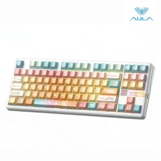 AULA F87 PRO V2 Vezeték Nélküli Mechanikus Gamer Billentyűzet - Tropical Edition