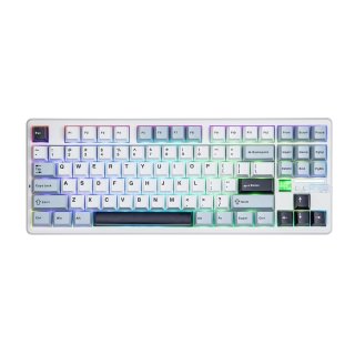 AULA F87 PRO V2 Vezeték Nélküli Mechanikus Gamer Billentyűzet - Fehér-Kék