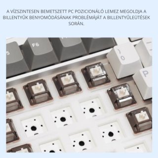 AULA F108 PRO Tri-Mode Vezeték Nélküli Mechanikus Gamer Billentyűzet - Sárga-Fehér