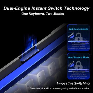 AULA AG60 PRO eSport Magnetic Switch Mechanikus Gamer Billentyűzet - Fekete-Átlátszó