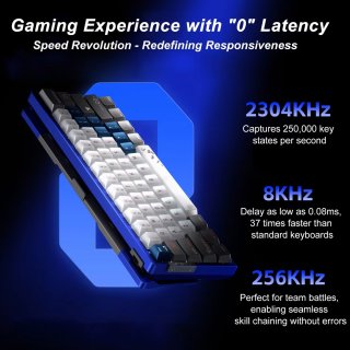 AULA AG60 PRO eSport Magnetic Switch Mechanikus Gamer Billentyűzet - Fekete-Átlátszó