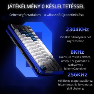 AULA AG60 PRO eSport Magnetic Switch Mechanikus Gamer Billentyűzet - Fekete-Átlátszó