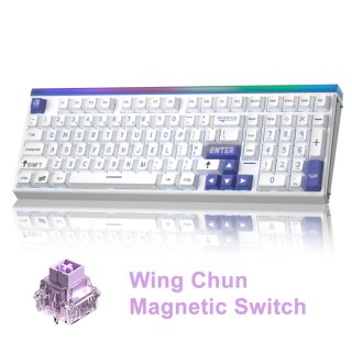 AULA HERO99 Magnetic Switch Mechanikus Gamer Billentyűzet - Fehér