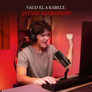 MAONO PD100WS Vezeték Nélküli Streamer Mikrofon RGB + Tartókar Kit- Fekete