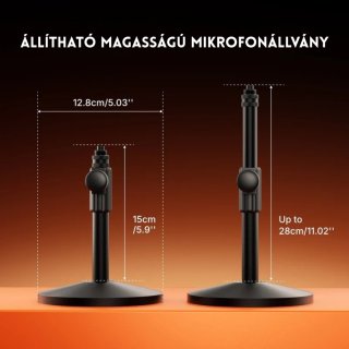 MAONO PD200W Hybrid Vezeték Nélküli Podcast Mikrofon RGB - Fekete