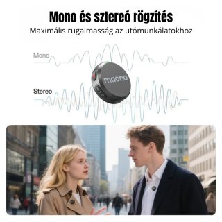 MAONO Wave T5 Csiptethető Vezeték Nélküli Zajszűrős Mikrofon Kit