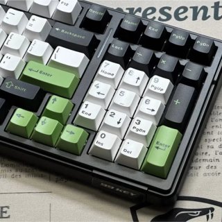 AULA F99 Vezeték Nélküli Mechanikus Gamer Billentyűzet - Fekete-Fehér-Zöld