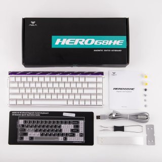 AULA HERO68 HE Lighthouse Magnetic Switch Mechanikus Gamer Billentyűzet - Fehér