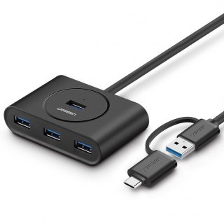 Ugreen 40850 USB 3.0 + USB-C 3.1 - 4 portos hub, OTG
