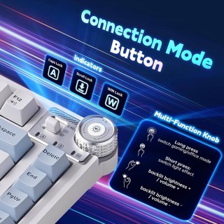 AULA AU75 Tri-Mode Vezeték Nélküli Mechanikus Gamer Billentyűzet