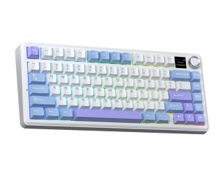 AULA F75 Max Vezeték Nélküli Mechanikus Gamer Billentyűzet - Fehér-Lila