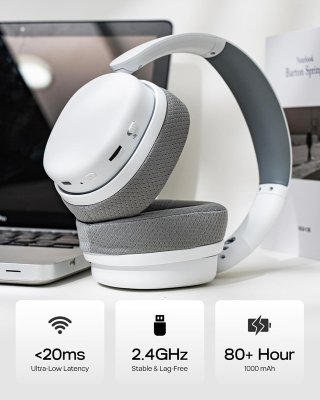 AULA G7 PRO 7.1 Tri-Mode Vezeték Nélküli Gamer Headset - Fehér