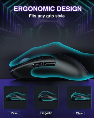 AULA SC580X Tri-Mode Vezeték Nélküli Gamer Egér - Fekete