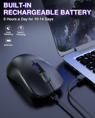 AULA SC580X Tri-Mode Vezeték Nélküli Gamer Egér - Fekete