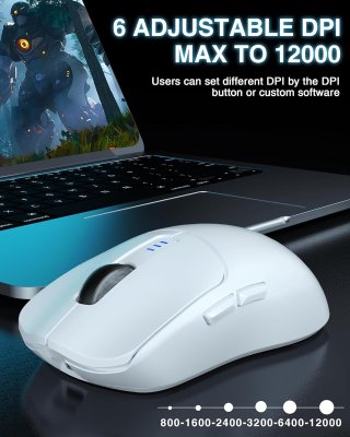 AULA SC580X Tri-Mode Vezeték Nélküli Gamer Egér - Fehér