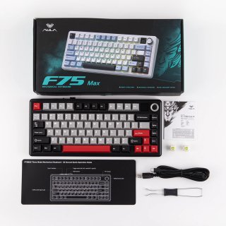 AULA F75 Max Vezeték Nélküli Mechanikus Gamer Billentyűzet - Fekete Contour