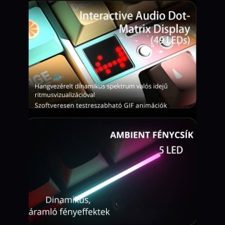 AULA F87 PRO V2 Vezeték Nélküli Mechanikus Gamer Billentyűzet - Fehér Contour