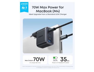 Anker Nano 70W 3 portos töltő, fekete
