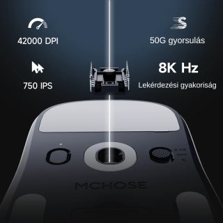 MCHOSE A7 V2 Ultra Plus Tri-Mode 8K Vezeték Nélküli Gamer Egér + Magnetic Dock