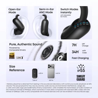 Anker Soundcore AeroFit 2 Pro - Vezeték Nélküli Bluetooth Fülhallgató