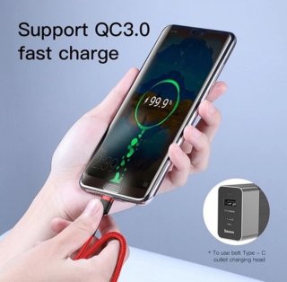 Baseus Cafule USB-C kábel 1m piros