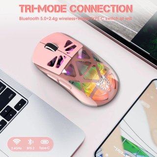 Onikuma CW930 Tri-Mode Vezeték Nélküli Gamer Egér - Pink