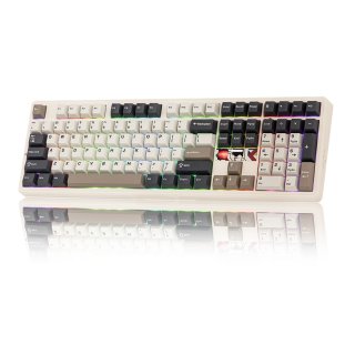 AULA F108 PRO V2 Tri-Mode Vezeték Nélküli Mechanikus Gamer Billentyűzet - Retro