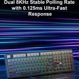AULA F108 PRO V2 Tri-Mode Vezeték Nélküli Mechanikus Gamer Billentyűzet - Szürke