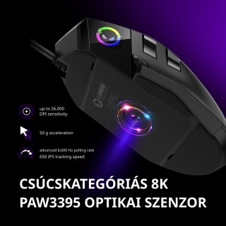LORGAR Pro MSP80 Vezetékes Gamer Egér - Fekete