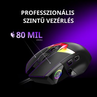 LORGAR Pro MSP80 Vezetékes Gamer Egér - Fekete