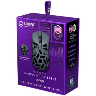 LORGAR Elite MSE90W Tri-Mode Gamer Egér - Gunmetal Szürke