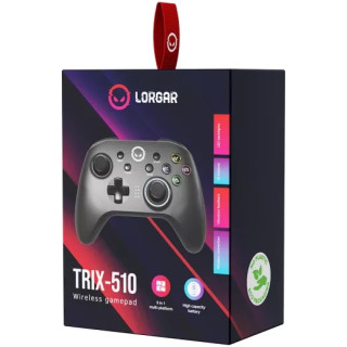 Lorgar TRIX-510 vezeték nélküli multiplatform gamepad, fekete