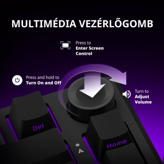 LORGAR KBP7075W Vezeték Nélküli Mechanikus Gamer Billentyűzet - Fekete/Sárga (Angol Kiosztás)