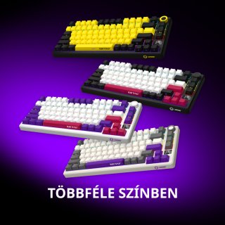 LORGAR KBP7075W Vezeték Nélküli Mechanikus Gamer Billentyűzet - Fekete/Sárga (Angol Kiosztás)