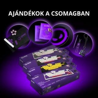 LORGAR KBP7075W Vezeték Nélküli Mechanikus Gamer Billentyűzet - Fekete/Piros (Angol Kiosztás)